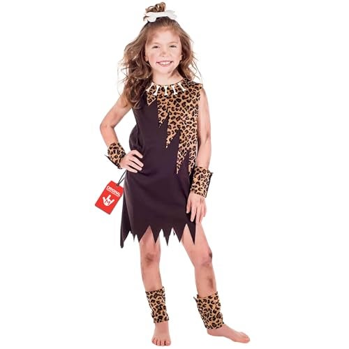 fun shack Cave Girl Costume Kids, Cavegirl Costume Girls, Girls Caveman Costumes, Halloween Costumes for Kids, Large - Image 1