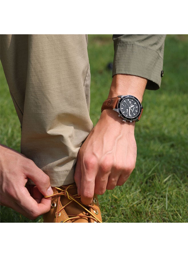 Timberland Men Parkman Black Dial Leather Strap Multifunction Watch for Men, 44mm - Image 5