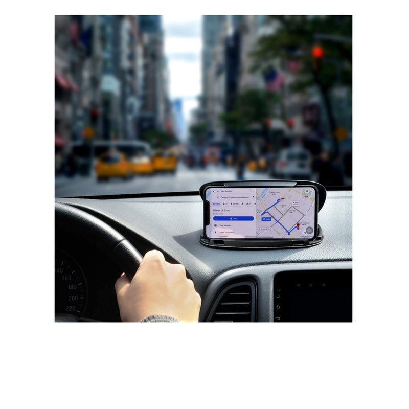 Barakah Car Dash Phone Holder, Silicone Clamshell Cell Phone Holder Mount Stands for Car Dashboard, Vehicle GPS Mount Compatible with iPhone, GPS, Galaxy, and Smartphones, Automobile Cradles Universal-Black - Image 4