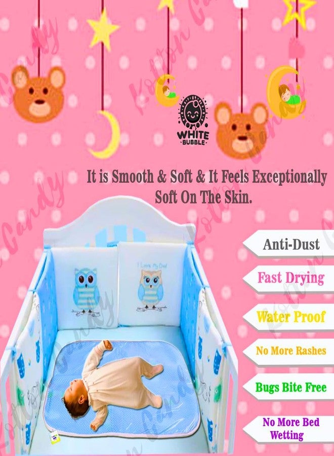 White Bubble Reusable Waterproof Baby Sheet - Anti-Piling, Cotton Bed Protector - Image 3