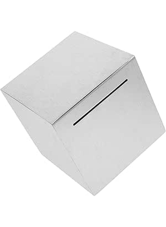 Modern Metal Piggy Bank with Lock Cash Storage Box for Home Office Savings - Image 1