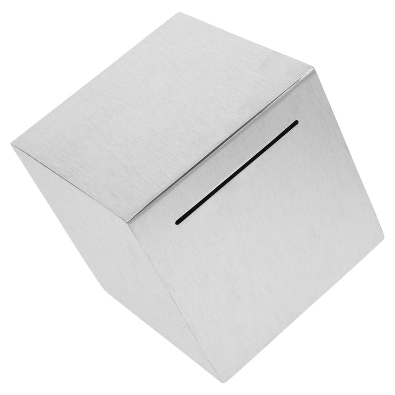 Modern Metal Piggy Bank with Lock Cash Storage Box for Home Office Savings - Image 2