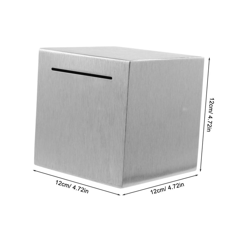 Modern Metal Piggy Bank with Lock Cash Storage Box for Home Office Savings - Image 3