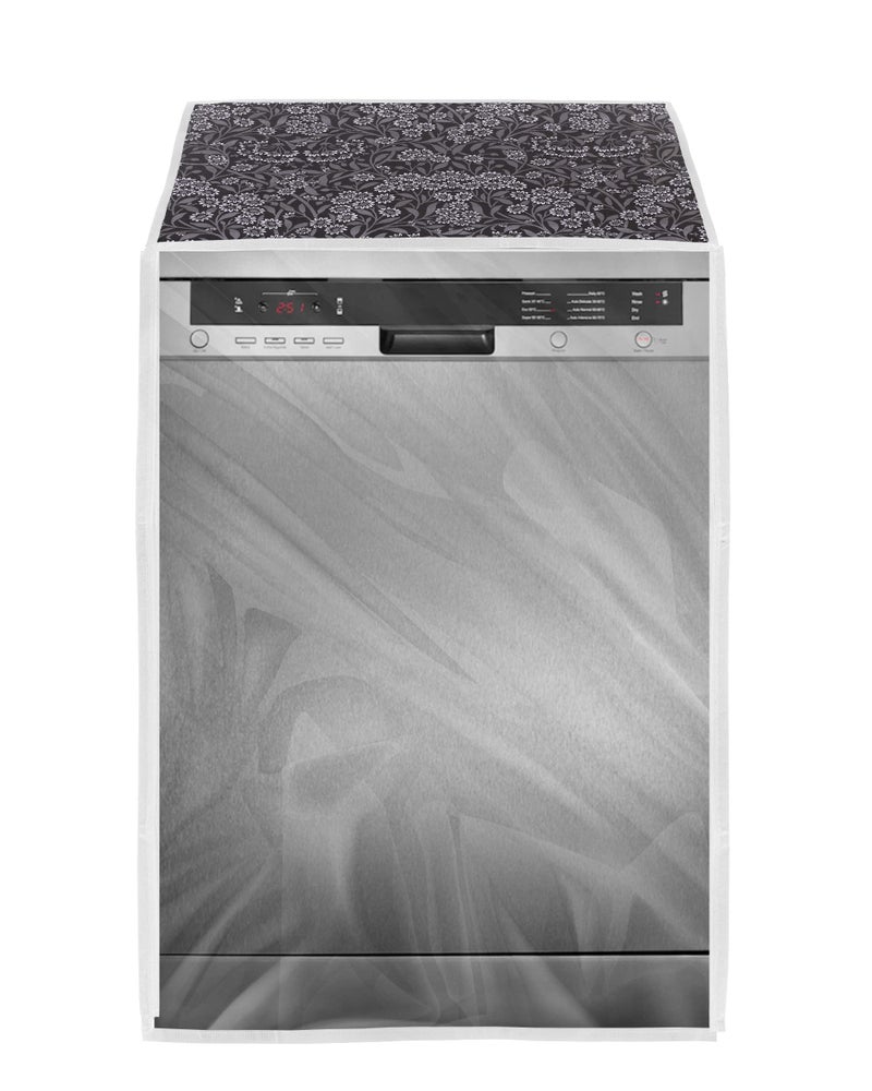 Classic® Dishwasher Cover Suitable for LG of 12, 13, 14 and 15 Place Setting (63cmsX63cmsX81cms, Black Flower) - Image 5