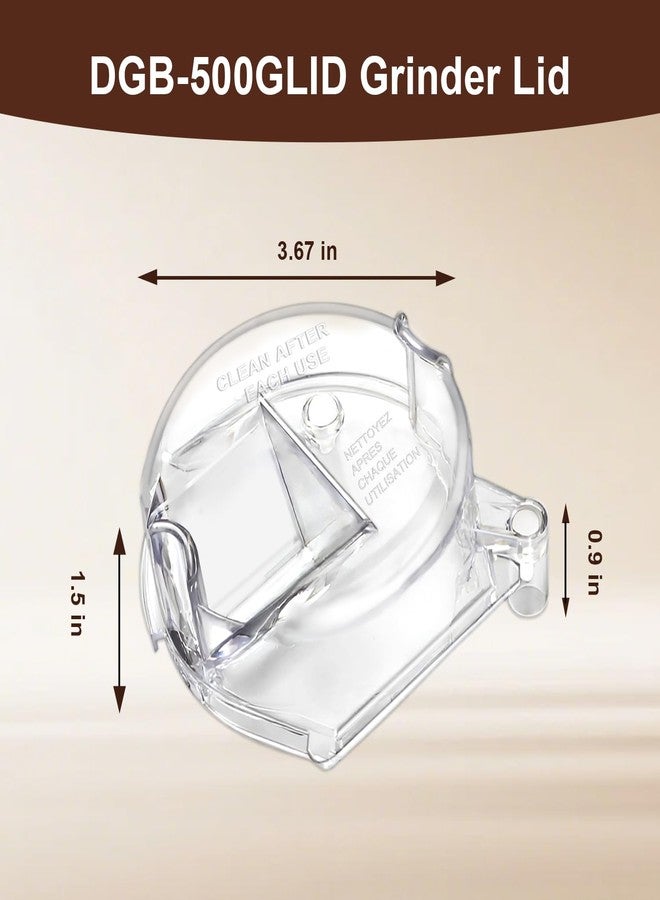 غطاء مجموعة مطحنة شفافة SDRZJX متوافق مع موديلات صانع مطحنة القهوة Cuisinart DGB-500 DGB-500BK DGB-600 DGB-600BCC DGB-625 استبدال #: DGB-500GLID - Image 2