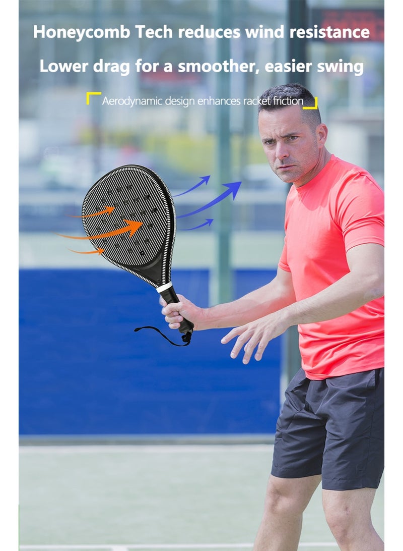 WALALLA 2 Pack Padel Tennis Racquet, Professional Paddle Tennis Racket, Lightweight Paddle Racquet  with Carry Bag, 2 Tennis for Men & Women - Image 5