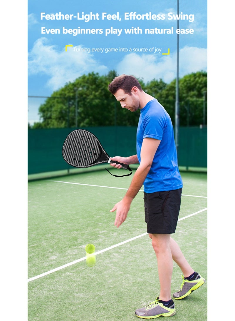 WALALLA 2 Pack Padel Tennis Racquet, Professional Paddle Tennis Racket, Lightweight Paddle Racquet  with Carry Bag, 2 Tennis for Men & Women - Image 3
