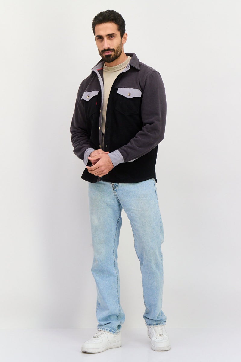 Avalanche Men Sportswear Fit Long Sleeves Outdoor Jacket Shirt, Grey - Image 2