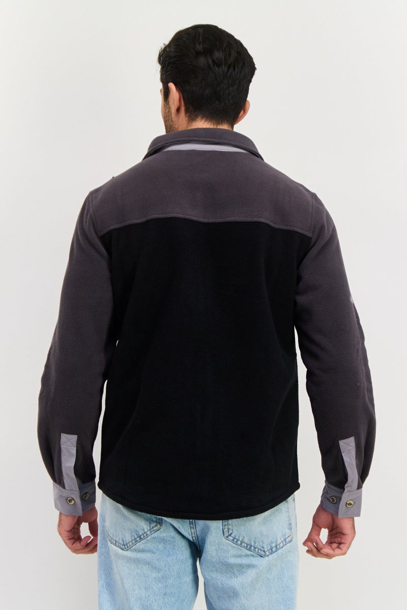 Avalanche Men Sportswear Fit Long Sleeves Outdoor Jacket Shirt, Grey - Image 3