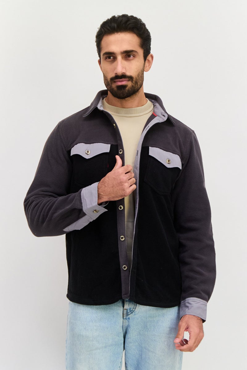 Avalanche Men Sportswear Fit Long Sleeves Outdoor Jacket Shirt, Grey - Image 1