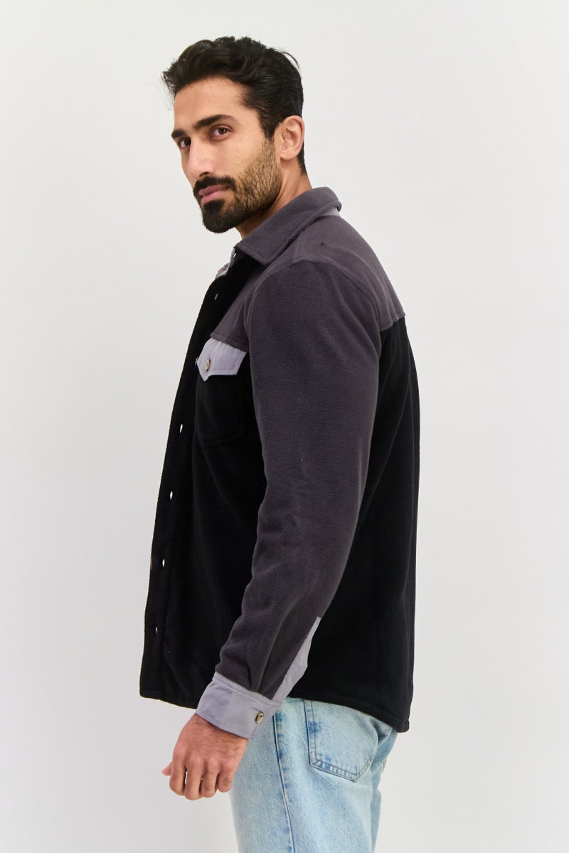 Avalanche Men Sportswear Fit Long Sleeves Outdoor Jacket Shirt, Grey - Image 4