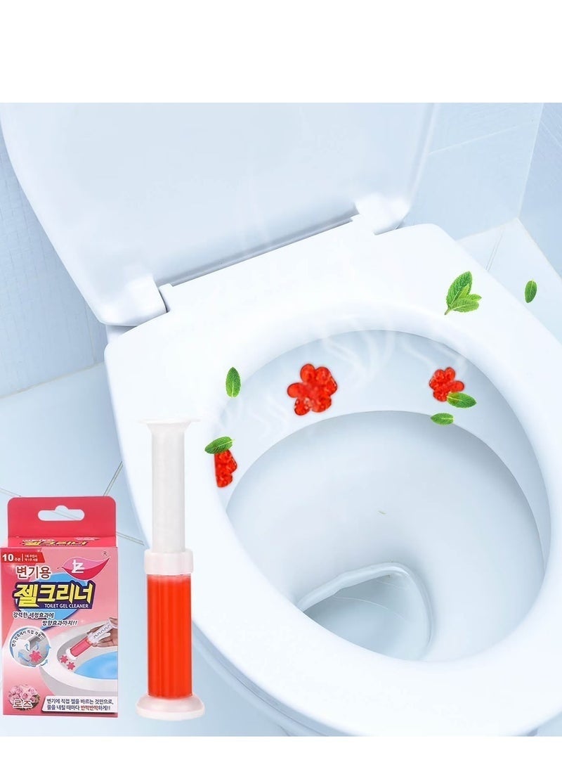 Happy Home 5Pcs Floral scented toilet gel cleaner, 120ml. A descaler and odor remover for a clean bathroom. Long-lasting freshness. Easy to use. 12 flower gels per bottle. The smell of roses - Image 2