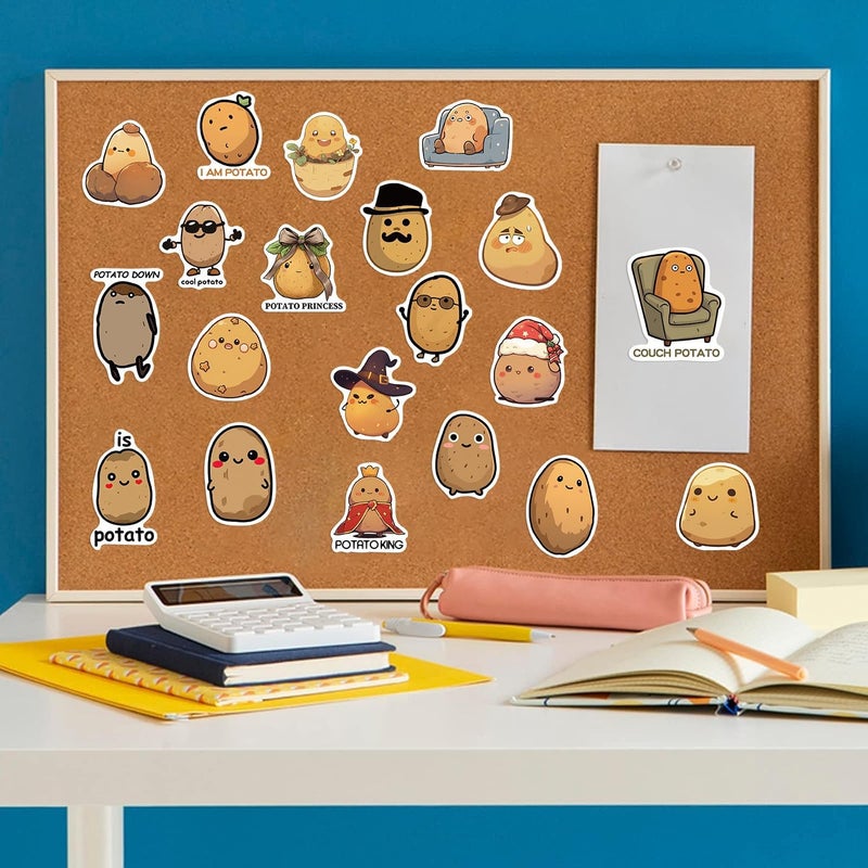 AUCEKO Pack of 50 Funny Potatoes Stickers Pack Potatoes Sticker Set Waterproof Vinyl Stickers for Laptop Children Cars Motorcycle Bicycle Skateboard Luggage Suitcase Computer Sticker Graffiti Decal - Image 2