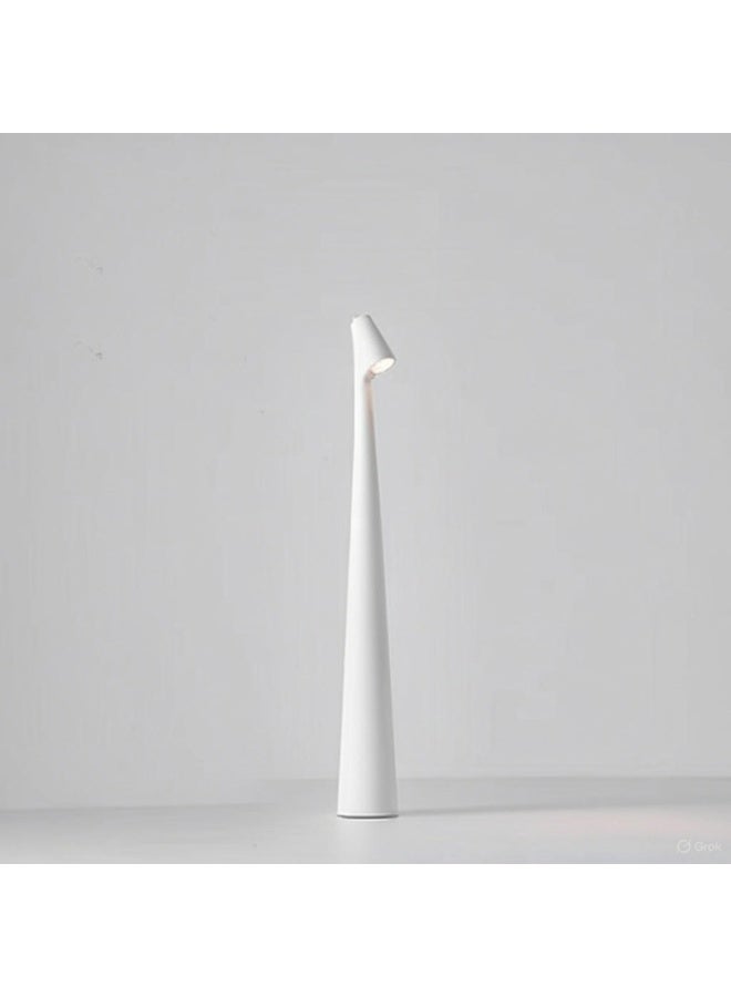 Portable LED Metal Table Lamp with Touch Control, 3 Brightness Levels & 3 Color Modes, Rechargeable Cordless Night Light – White - Image 1