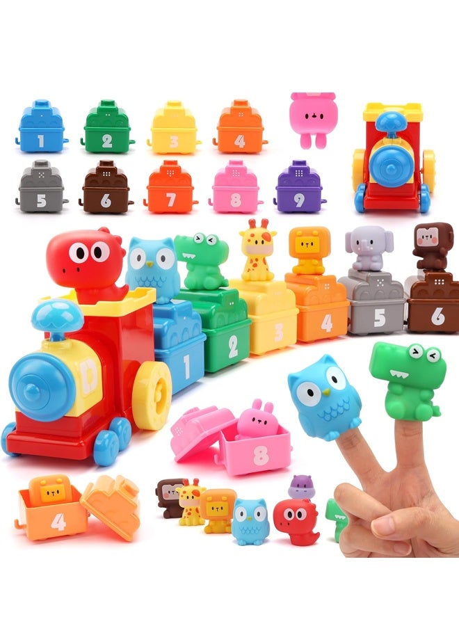 هالامودو مونتيسوري التعلم مزرعة القطار لعبة تعليمية للأطفال الصغار عمرهم 1-3 سنوات - يتضمن 9 حيوانات مزرعة و 1 مزارع للمتعة المطابقة ، هدايا عيد ميلاد للأولاد والبنات - Image 3