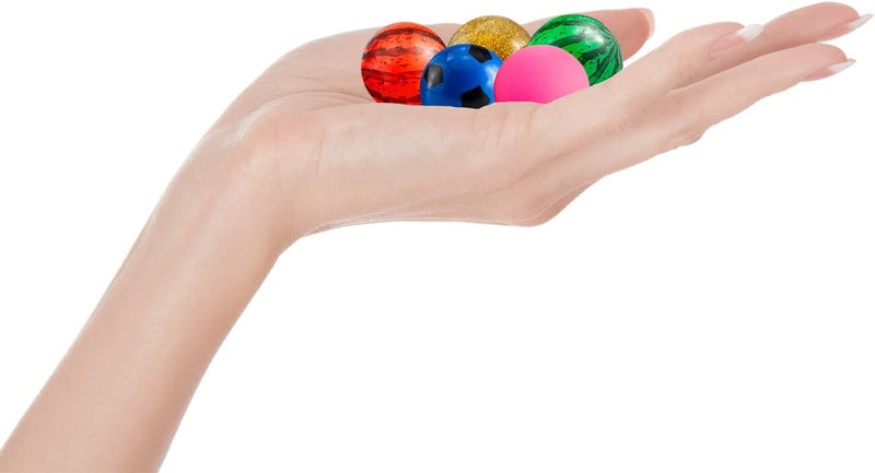 OBTANIM 100 Pcs Colorful Bouncy Balls Bulk Mixed Pattern High Bouncing Balls for Kids Party Favors, Prizes, Birthdays Gift, 27 mm - Image 3