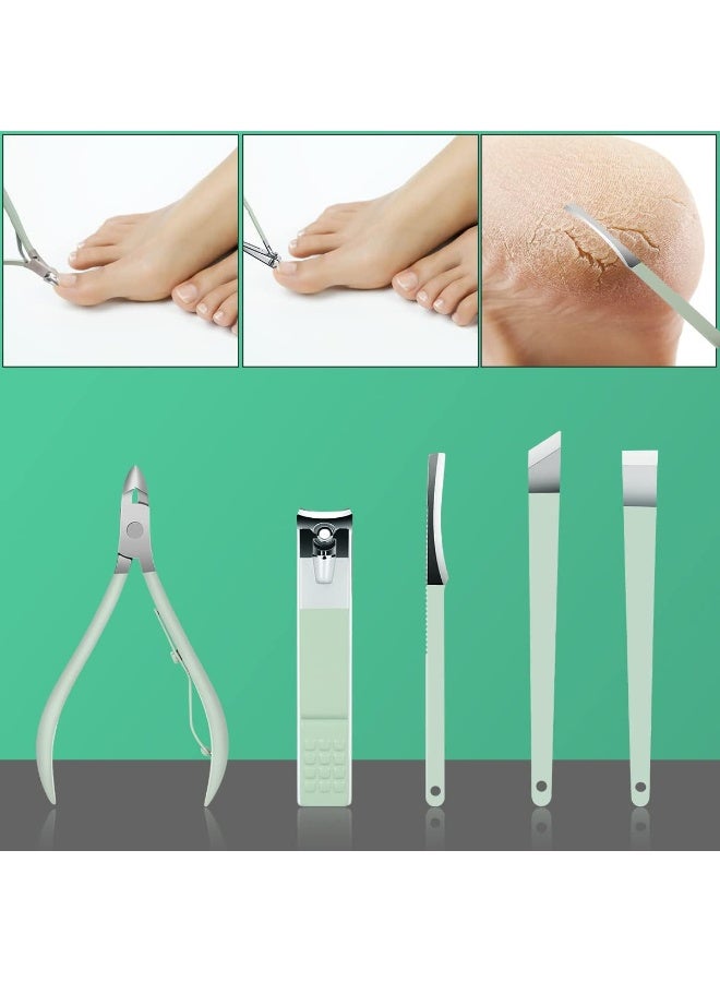 Manicure Set 16 in 1,Stainless Steel Fingernail Clipper Ear Spoon Tools, Manicure Tools Pedicure Tools with PU Leather Case (Assorted Color) - Image 5