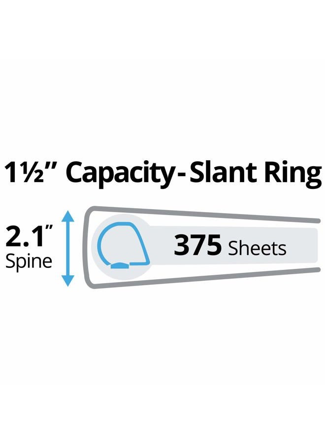 AVERY 17835 1.5 Inch Slanted Ring Lever Arch File 375 Sheets Heavy Duty Green - Image 2