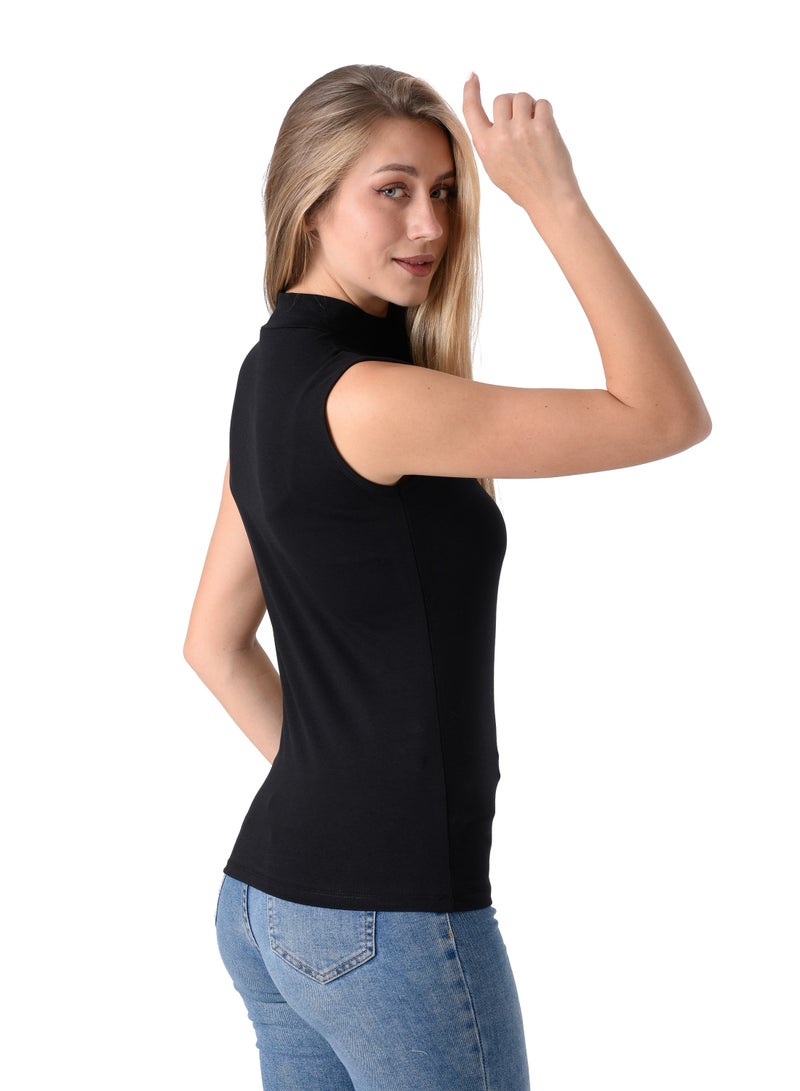 Milk Cotton High Neck Cut Body Top  - Image 3