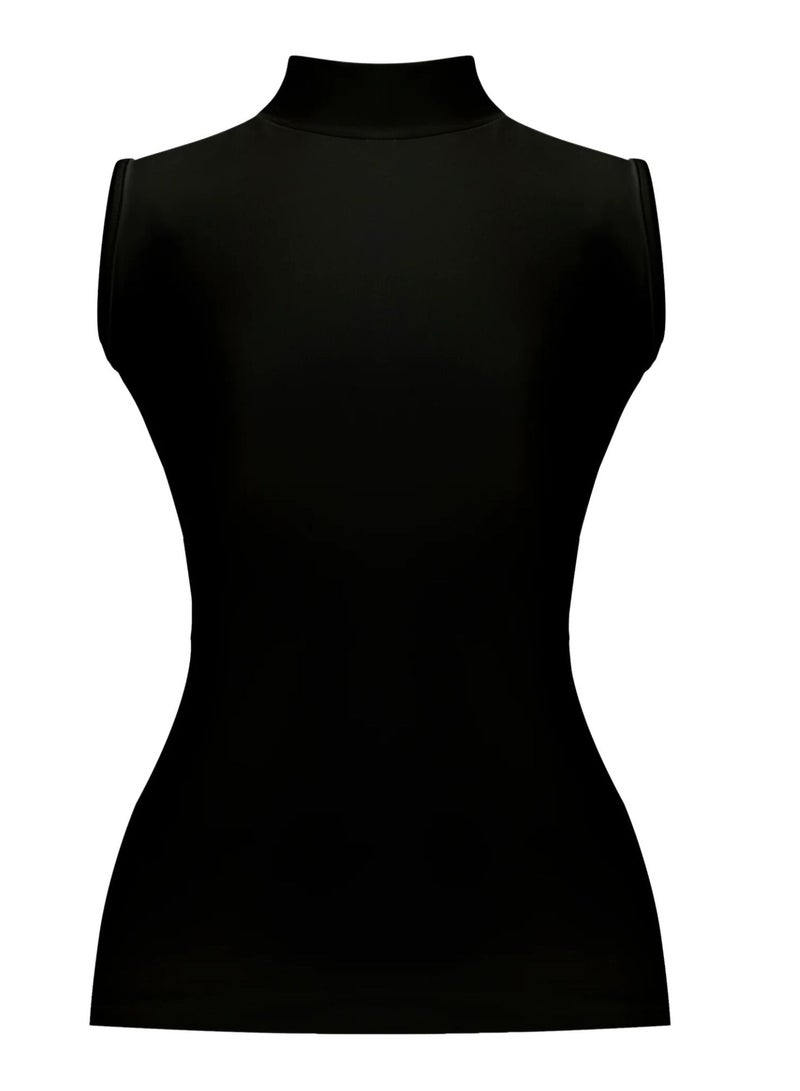 Milk Cotton High Neck Cut Body Top  - Image 5
