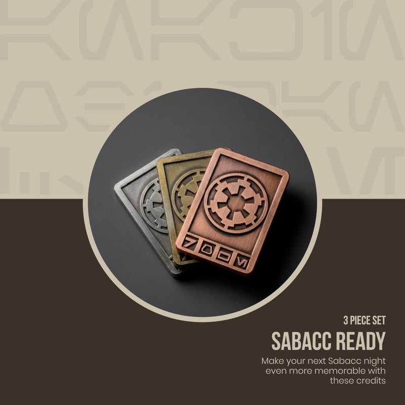 J46 Solid Metal Credits - 3 Piece - Gold, Silver, and Bronze Sabacc Credits - Image 4