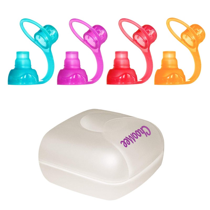 ChooMee SoftSip Food Pouch Tops | 4 Colors + White case | Prevent Spills and Protect Childs Mouth - Image 1