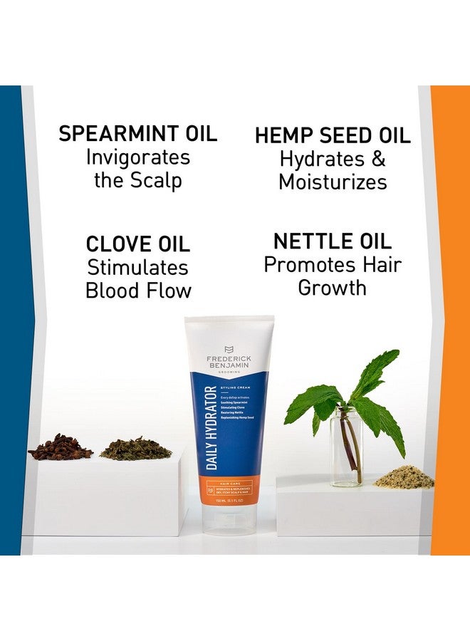 Frederick Benjamin Daily Hydrator Hydrating Hair Cream With Light Hold Natural Hair Moisturizer For Men Hydrates & Replenishes Dry Itchy Scalp & Hair 5.1Oz - Image 4