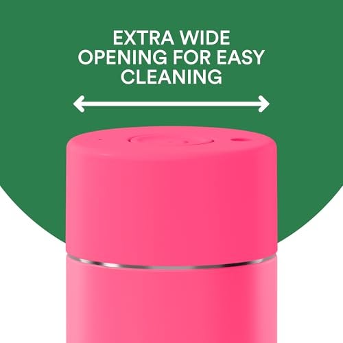 frank green - Ceramic Reusable Cup - Travel Coffee Mug, Stainless Steel Coffee Cup, Insulated Tumbler - Push Button Lid - 12oz - Neon Pink - Image 5