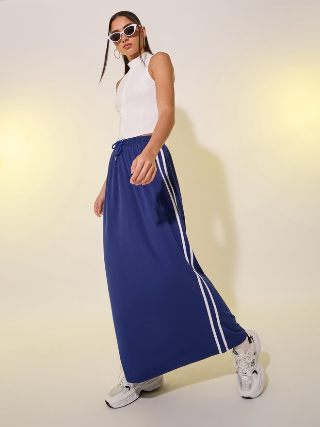Take Two Take Two Side Stripe Drawstring Waist A-Line Maxi Skirt  - Image 1
