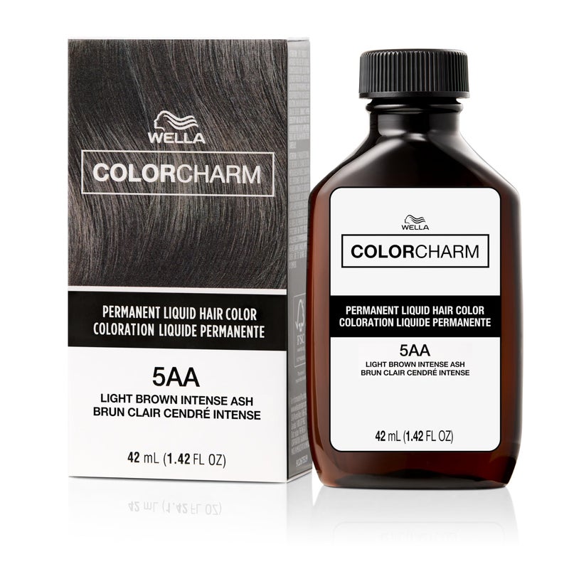 COLORCHARM لون شعر سائل دائم لتغطية الشعر الرمادي | 5AA بني فاتح رمادي مكثف | 1.4 أونصة سائلة - Image 1