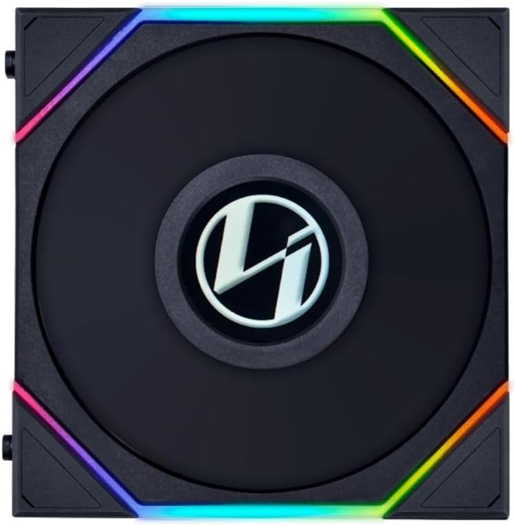 مروحة ليان لي UNI Fan TL LCD 120 - شاشة LCD 1.6 بوصة مع مروحة ARGB مرآة اللانهاية - تدعم MP4 / GIF / JPG / PNG - محمل FDB - نمط سلسلة ديزي - حزمة ثلاثية - مع وحدة تحكم - أسود