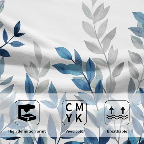 Granbey Blue Eucalyptus Hand Towels Set of 2 Spring Floral Watercolor Leaves Kitchen Towel Botanical Plant Blue White Leaves Decorative Super Soft Face Towels for Bathroom Home Hotel Gym - Image 3