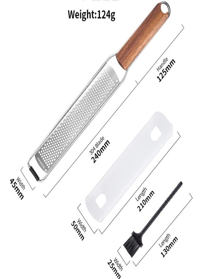 SOARIKING Lemon Zester & Cheese Grater Combo - Stainless Steel Grater for Parmesan, Wood Handle, Garlic, Ginger, Chocolate & Fruits - Perfect for Baking, Cooking & Garnishing - Image 3
