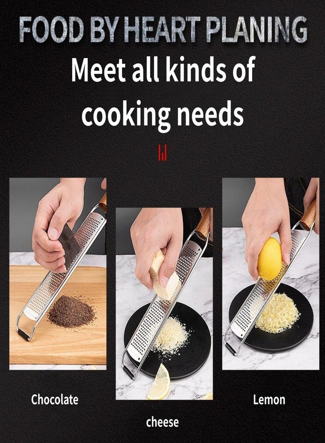 SOARIKING Lemon Zester & Cheese Grater Combo - Stainless Steel Grater for Parmesan, Wood Handle, Garlic, Ginger, Chocolate & Fruits - Perfect for Baking, Cooking & Garnishing - Image 2