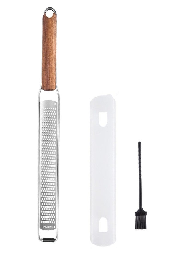 SOARIKING Lemon Zester & Cheese Grater Combo - Stainless Steel Grater for Parmesan, Wood Handle, Garlic, Ginger, Chocolate & Fruits - Perfect for Baking, Cooking & Garnishing - Image 1