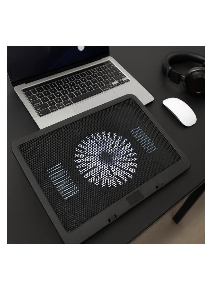 Crash C3000 17-Inch Laptop Cooling Pad – Ultra Slim Design with Backlight, Silent 140mm Fan at 1500RPM, Strong Airflow & Foldable Stand - Image 3