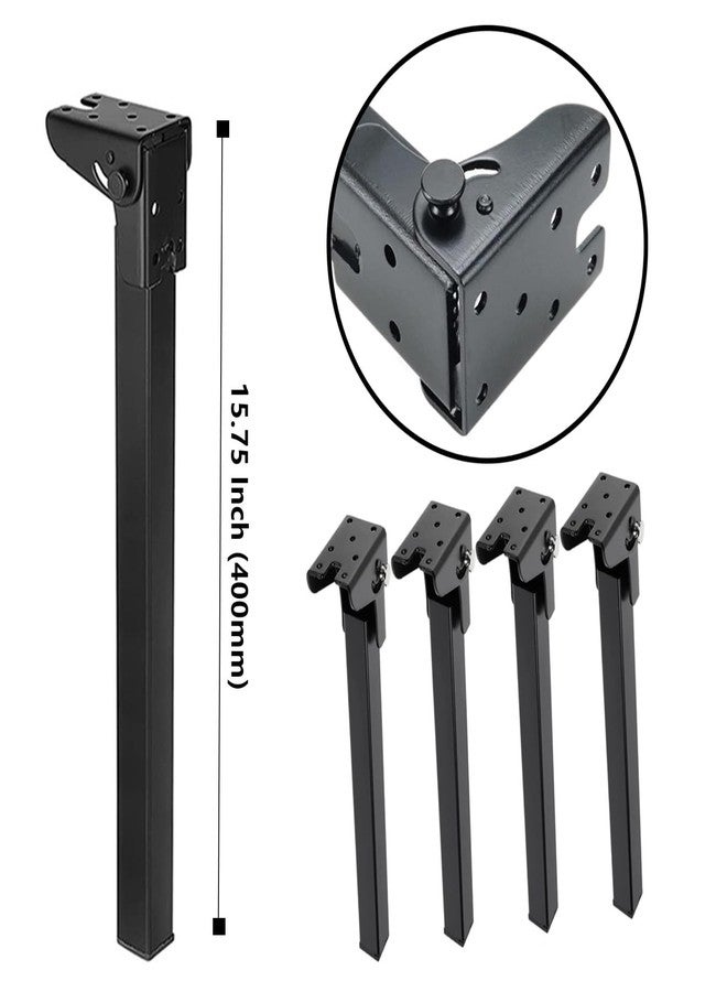 RHBLME 4 Pack Folding Table Legs, 15.75 Inches Folding Legs Heavy Duty Metal Furniture Legs, Sofa Cabinet Dresser Legs for Home Decor Replacement Legs for Bed Table, with Mounting Screws - Image 2