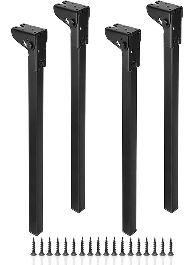 RHBLME 4 Pack Folding Table Legs, 15.75 Inches Folding Legs Heavy Duty Metal Furniture Legs, Sofa Cabinet Dresser Legs for Home Decor Replacement Legs for Bed Table, with Mounting Screws - Image 1