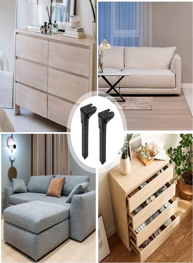 RHBLME 4 Pack Folding Table Legs, 15.75 Inches Folding Legs Heavy Duty Metal Furniture Legs, Sofa Cabinet Dresser Legs for Home Decor Replacement Legs for Bed Table, with Mounting Screws - Image 4