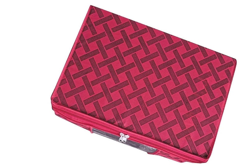 Acnos Premium Brand Metalic Pink Design Pink Chain 12 Piece Non Woven Large Size Saree Cloth Cover Set Pack Of 3 - Image 2