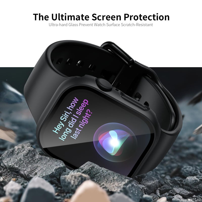 JERXUN 6 Pack Case with Tempered Glass Screen Protector for Apple Watch 11 10 46mm, Ultra-Thin Scratch Resistant Full Protective Hard PC Bumper Cover for iWatch 46mm Accessories - Image 3