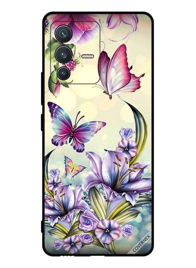 Covernex Protective Case Cover For vivo V23 5G Beautiful Flowers & Butterflies - Image 1