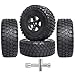 CrazyHobby RC Short Course Truck Wheels and Tires with Foam Inserts for 110 Traxxas Slash 4X4 BL2S 2WD Losi Tenacity TT Baja Rey 22SCT HPI Redcat Blackout SC Set of 4 Style 2 - Image 3