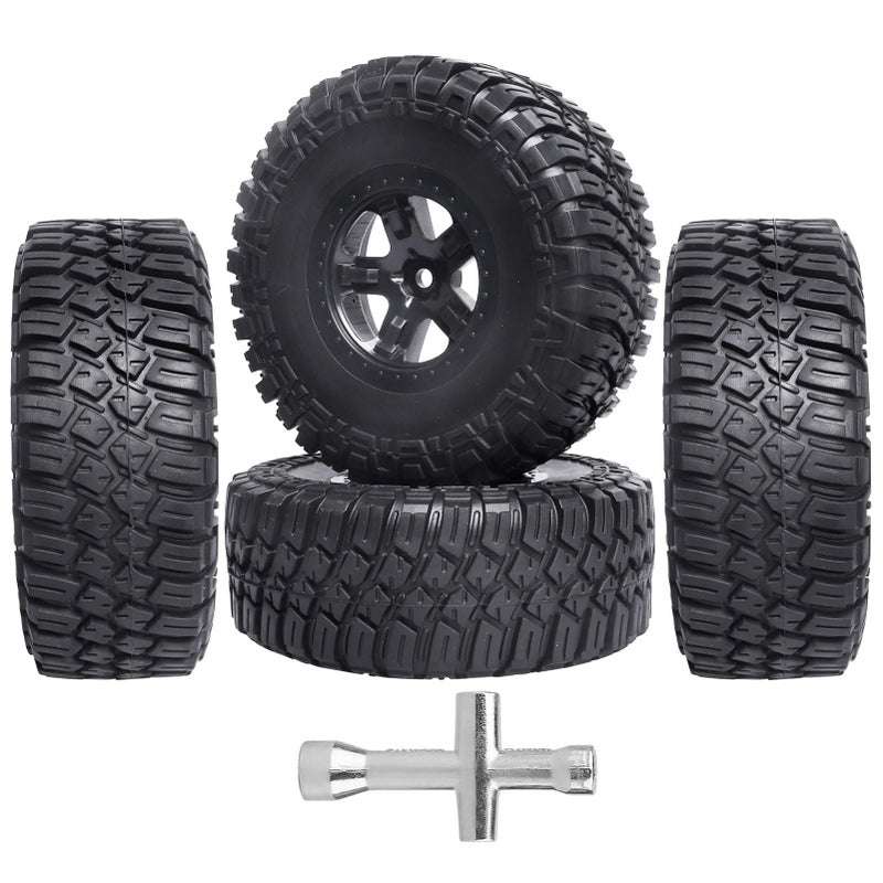 CrazyHobby RC Short Course Truck Wheels and Tires with Foam Inserts for 110 Traxxas Slash 4X4 BL2S 2WD Losi Tenacity TT Baja Rey 22SCT HPI Redcat Blackout SC Set of 4 Style 2 - Image 2