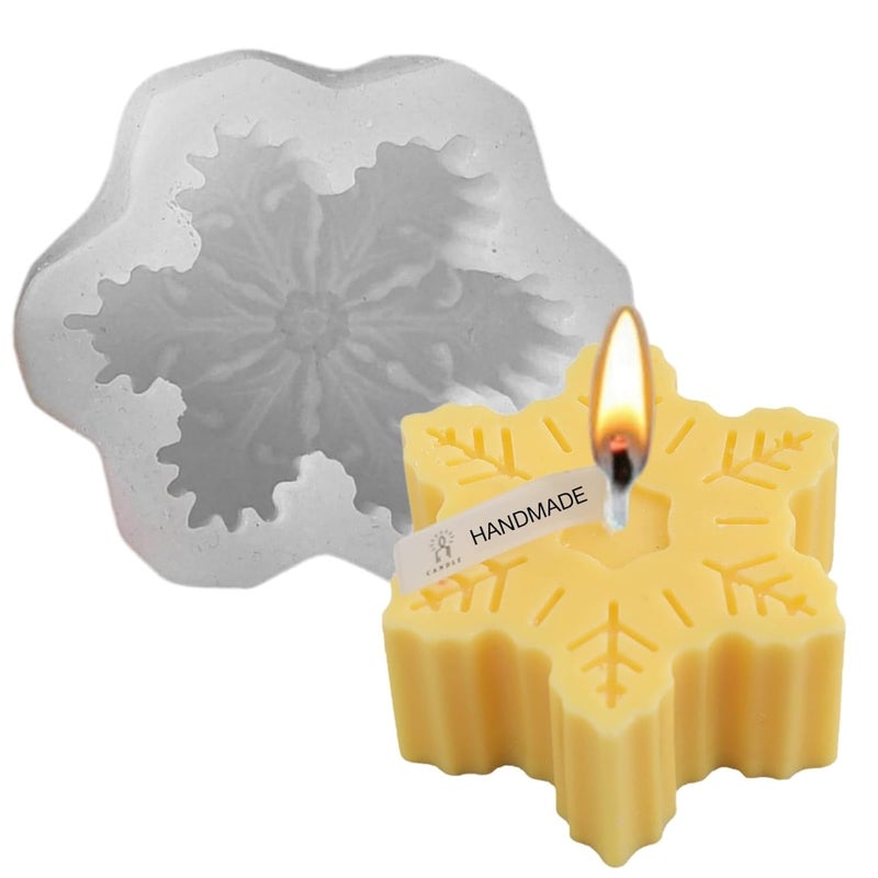 Shoppeecity Snowflake Shape Candle Mould Silicone Candle Mould for Candle Making for Christmas Festival Party Gifting Multipurpose Mold for DIY Handmade Chocolate Cake Dcor Aromatherapy Soap Resin Art Craft Making Home Wedding Party Decoration Snowflake B - Image 1