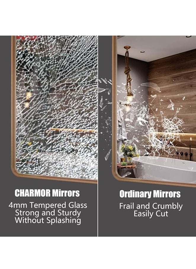 Bathroom Mirror,Full Length Mirror,Wall Mounted Mirror,Makeup Mirror,Dressing Mirror,Frame Mirror for Bathroom Living Room Bedroom (50*50cm)  - Image 5