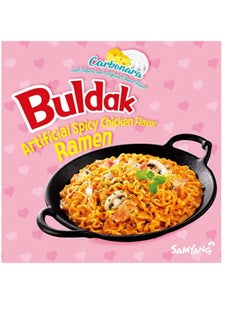 Samyang Samyang Carbonara Buldak Hot Chicken Flavor Ramen Noodles 80g Bowl  *2  - Image 3
