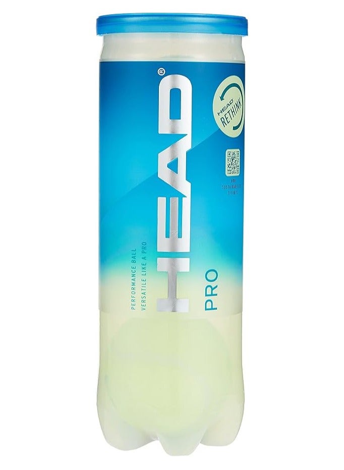 Head Pro Tennis Balls – Pack of 6 (2 Cans of 3) – Encore™ Durability & SmartOptik™ Visibility – Professional Grade for All Court Surfaces – Professional Tennis Racquet – High Performance | Lightweight | Power & Control - Premium tennis_balls designed for performance, durability, and comfort - Premium Tennis Balls for Performance, Durability and Everyday Use - Image 1