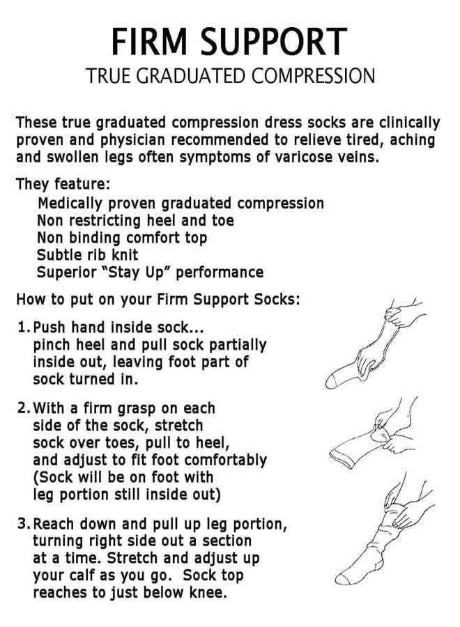 Top Flite Men's Graduated Compression Socks Over The Calf 20-30 Mmhg Sockshosiery, Navy, Large - Image 3
