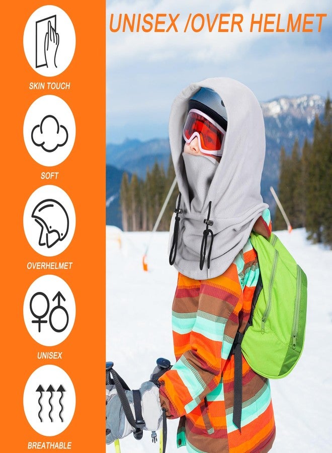 Velmitten 3 Pcs Over Helmet Balaclava Ski Mask Men Women Balaclava Windproof Fuzzy Face Mask Neck Warmer Scarf Helmet Hood, Black, Dark Grey,light Grey, One size - Image 5